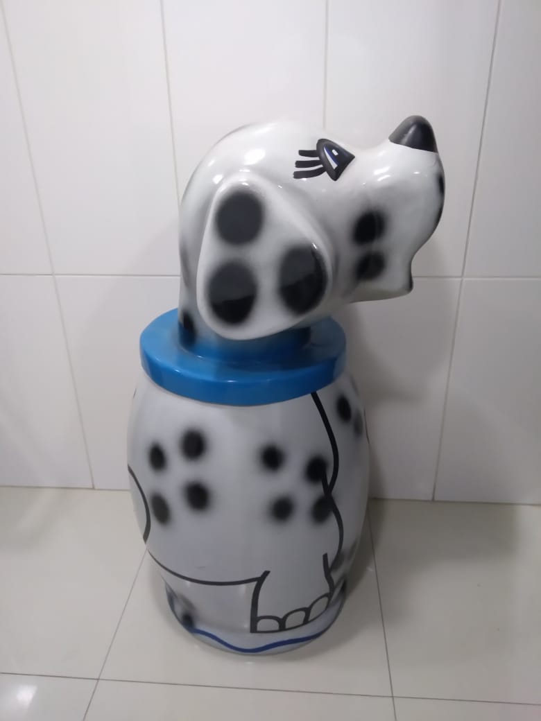 Lixeira Decorativa Infantil Modelo Cachorro Dálmata 80 litros