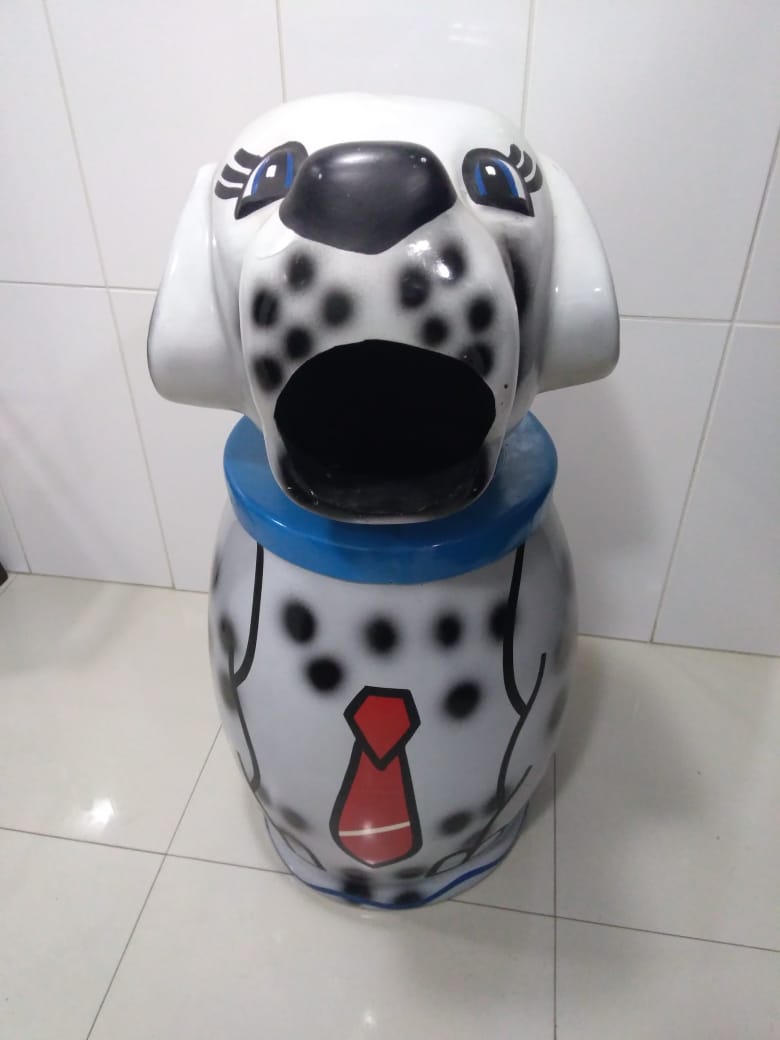 Lixeira Decorativa Infantil Modelo Cachorro Dálmata 80 litros