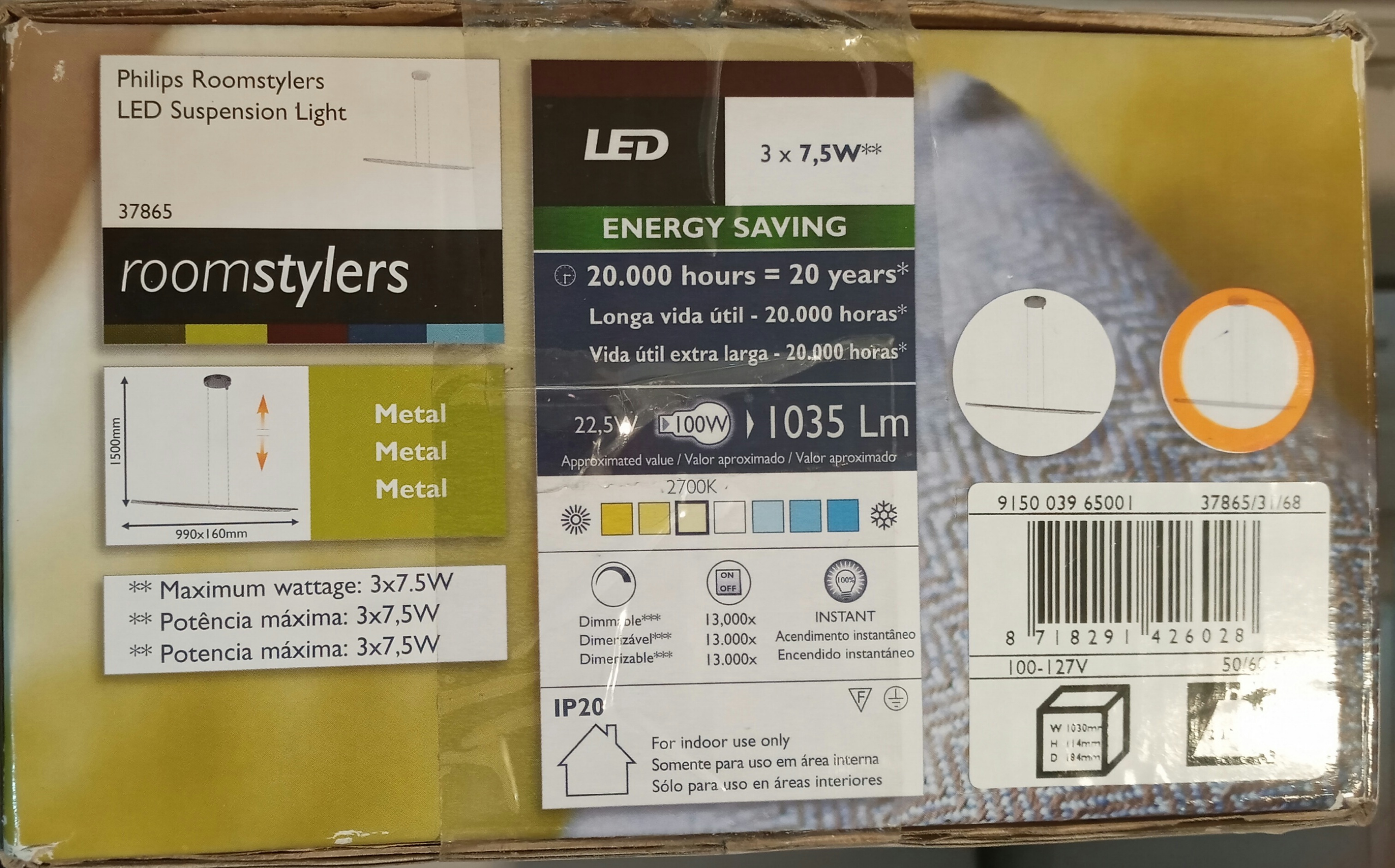 2 Luminárias novas Philips Roomstylers Led Suspension Light