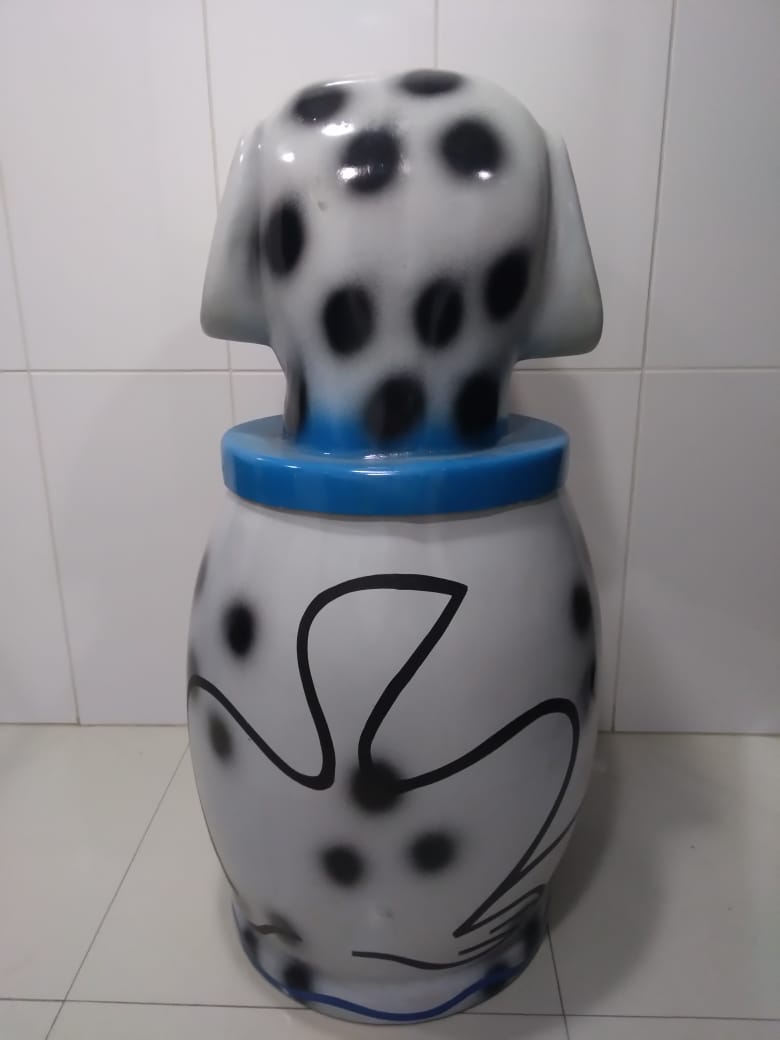 Lixeira Decorativa Infantil Modelo Cachorro Dálmata 80 litros