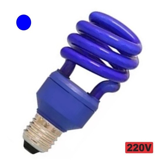 Lâmpada Eletrônica 26w 220v Espiral  Amarela Verde Azul