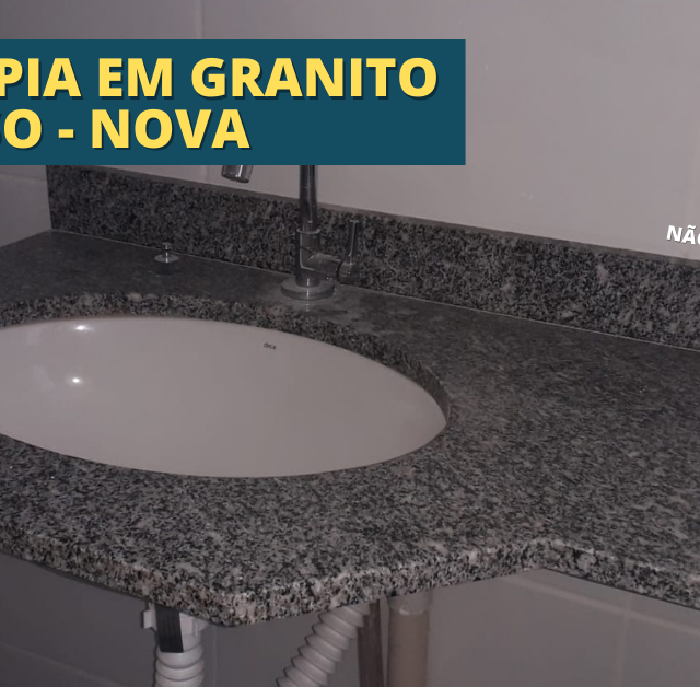PIA BANHEIRO EM GRANITO - KIT COMPLETO (cuba em louça e torneira) Nunca usado